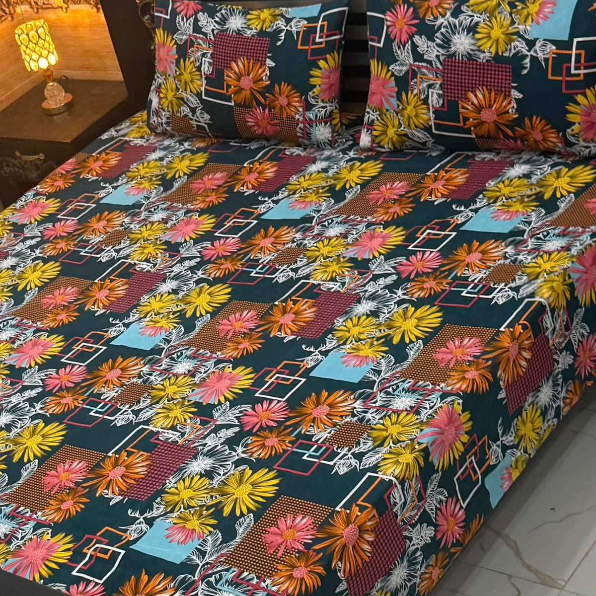 Crystal Cotton King Size Bedsheet