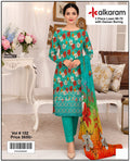 Embroidered Daman Boring Lawn 3-Piece Unstitched Fabric