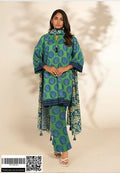 Printed Khaddar 3-Piece Unstitched Fabric