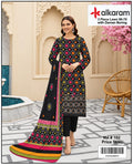 Embroidered Daman Boring Lawn 3-Piece Unstitched Fabric