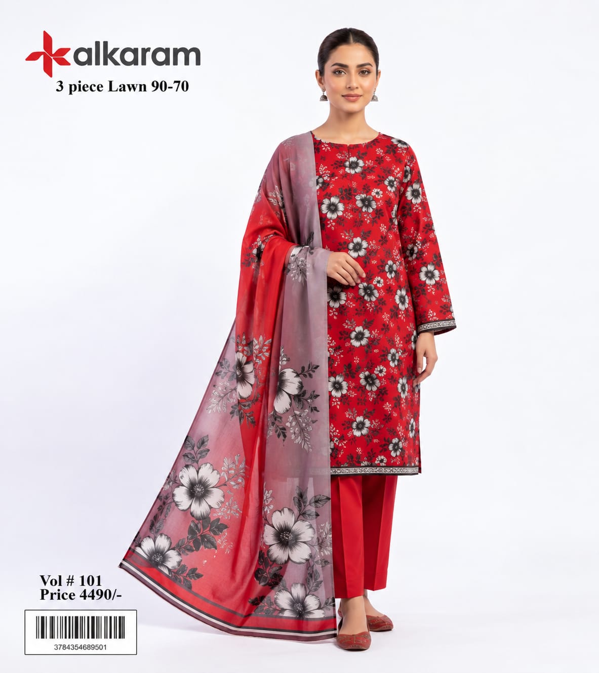 Printed Lawn 3-Piece Unstitched Fabric