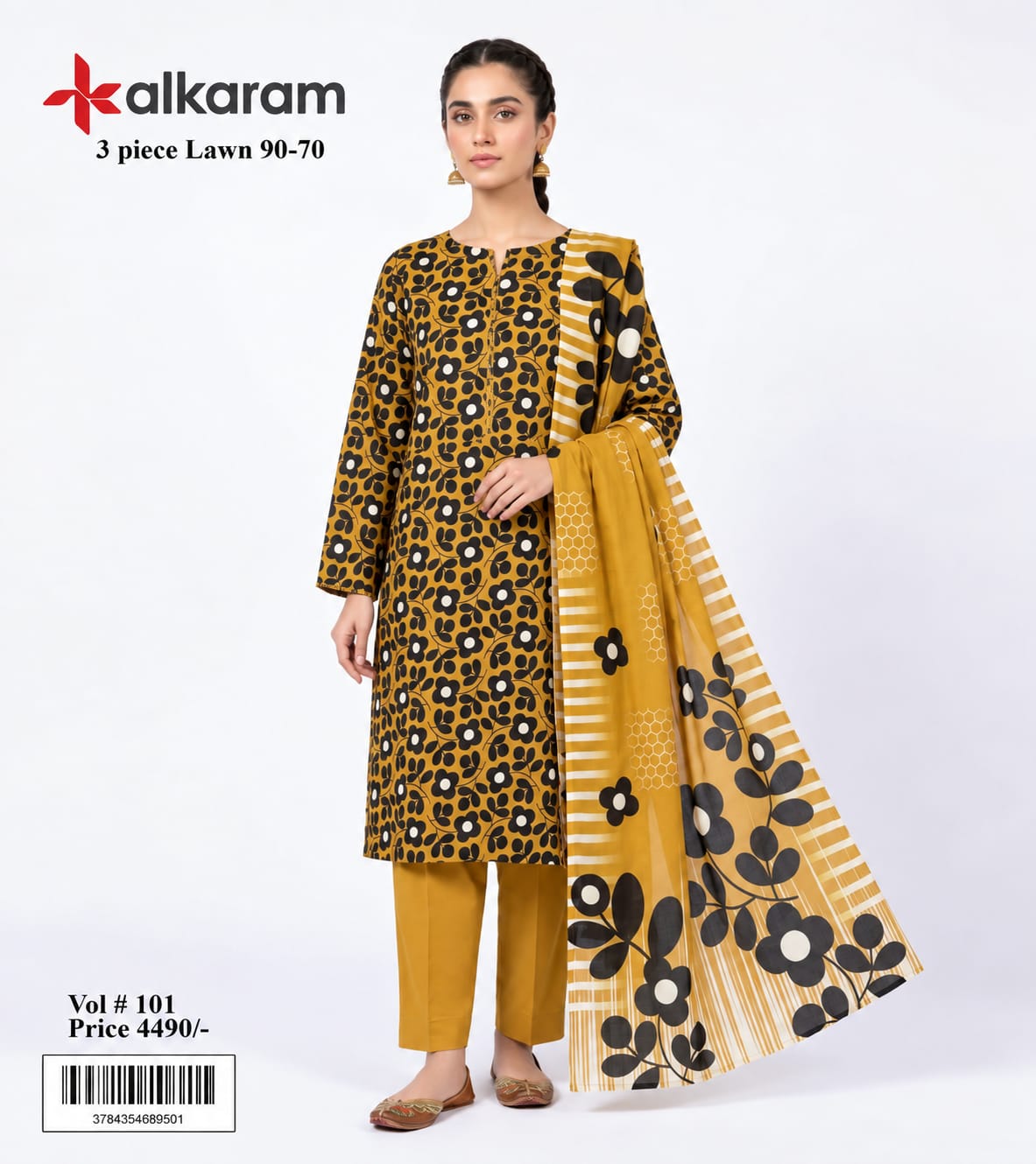 Printed Lawn 3-Piece Unstitched Fabric